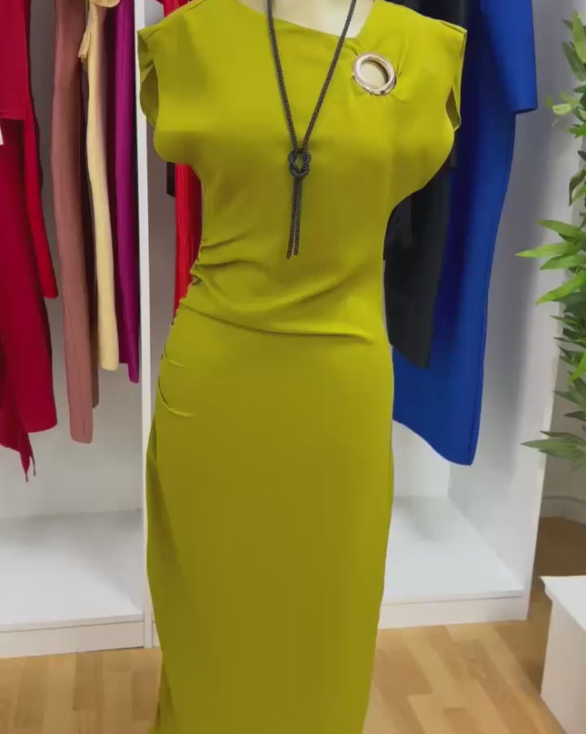 green strapless dress 