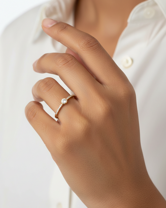 Basic luxury ring with diamonds.