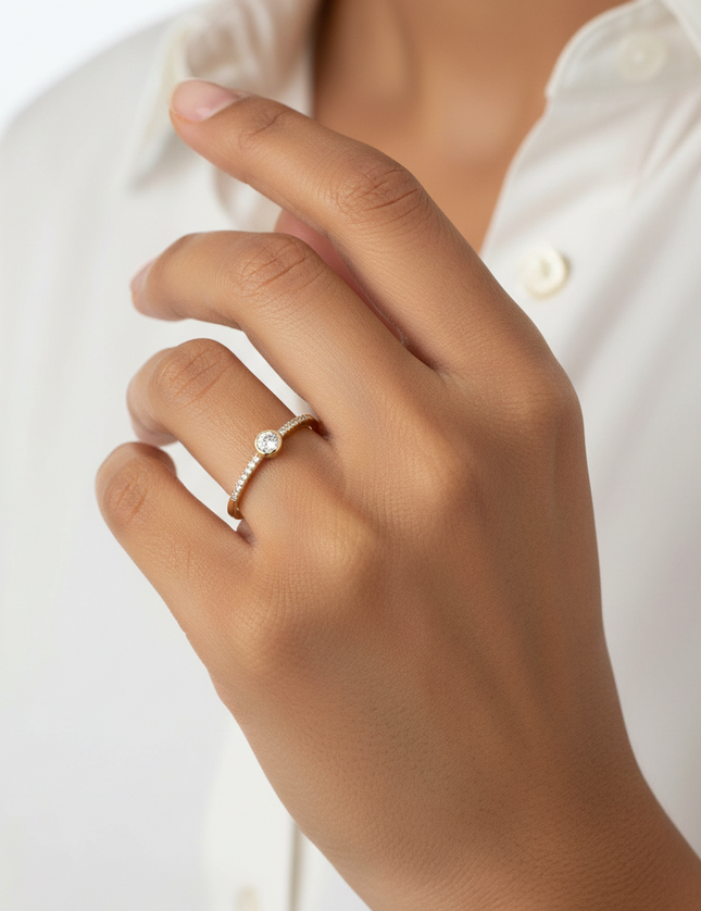Basic luxury ring with diamonds.